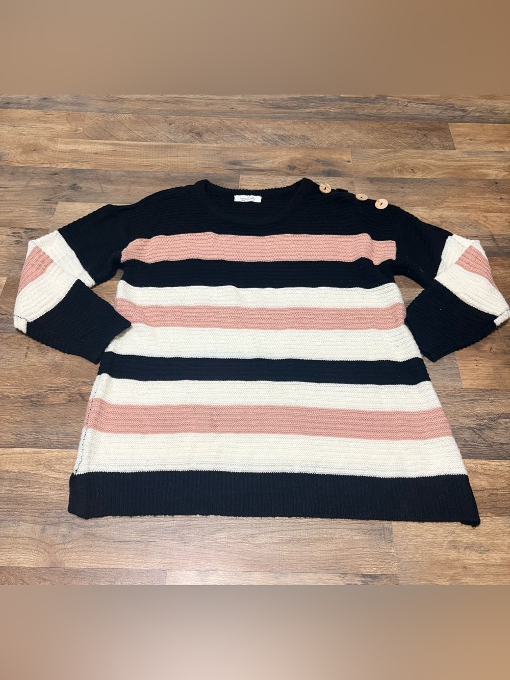 Love Circle Maternity Striped Knit Sweater – XL